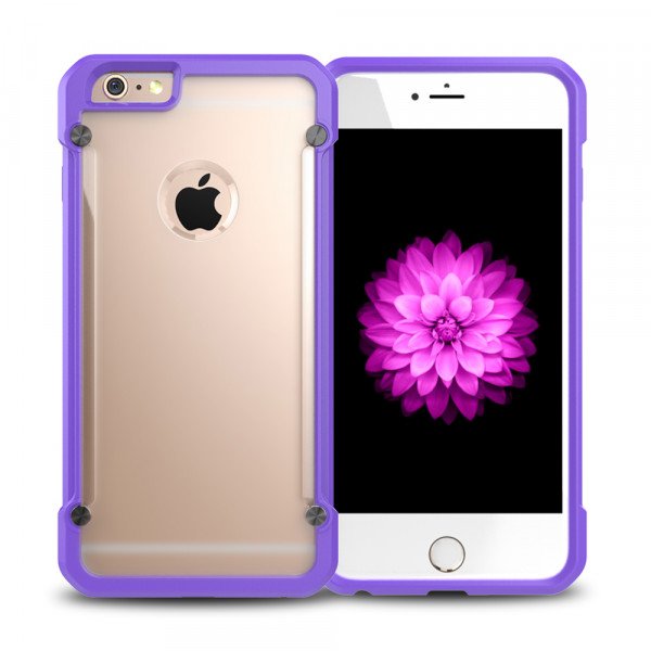 Wholesale iPhone 6S / iPhone 6 Clear Defense Hybrid Case (Purple)